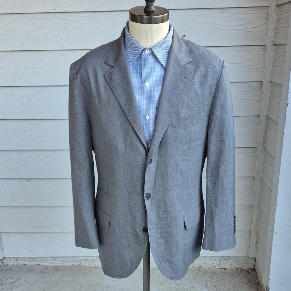 BRUNELLO CUCINELLI Italy Grey Solid Virgin Wool Silk Blend Mens 42‎ S Sport Coat
